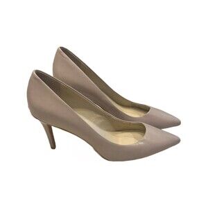 Calvin Klein Gayle Beige Pointy Toe Heel silver plate Size 9